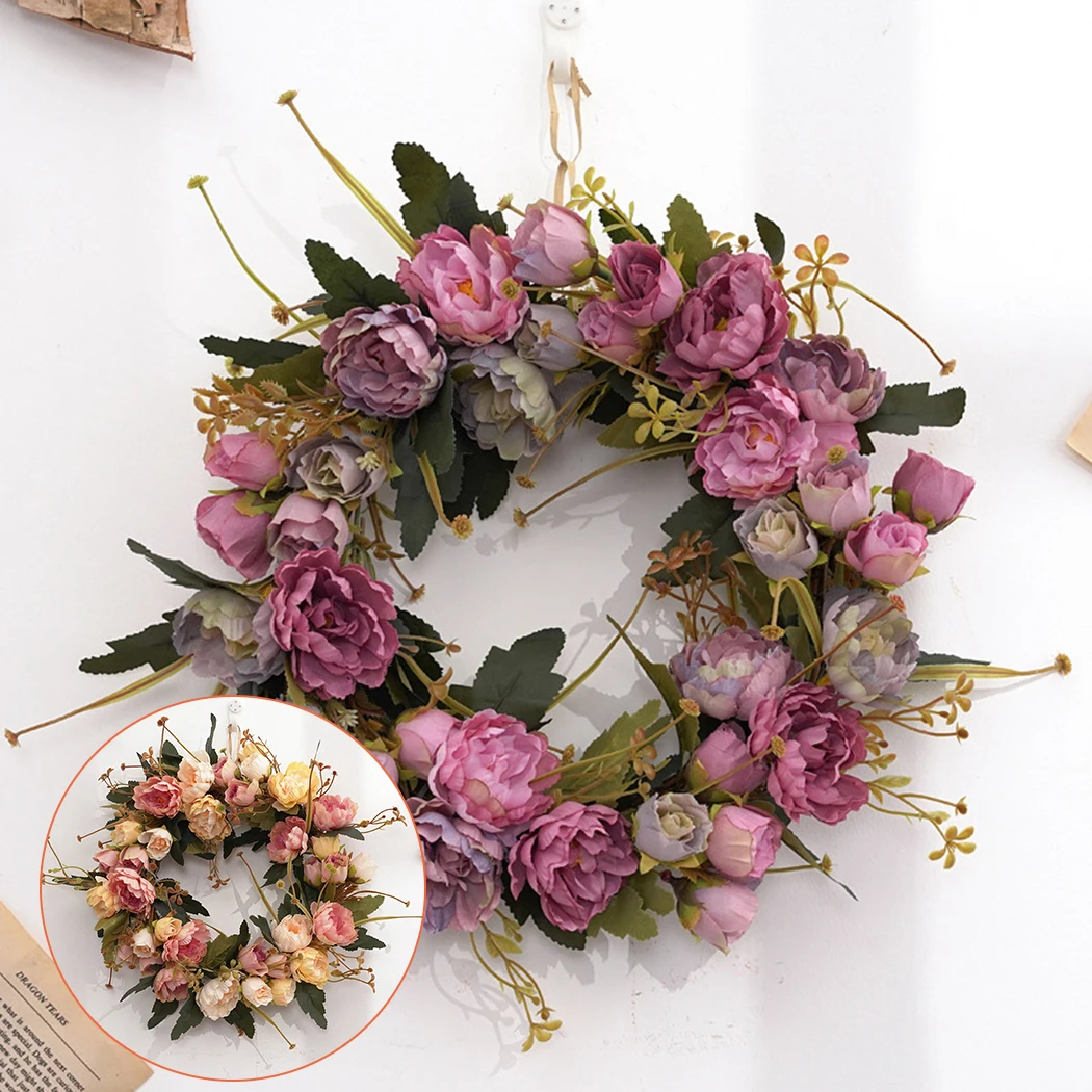 

Flower Artificial Wreath Garland Decoration Home Ornamnt Artificial Peony
