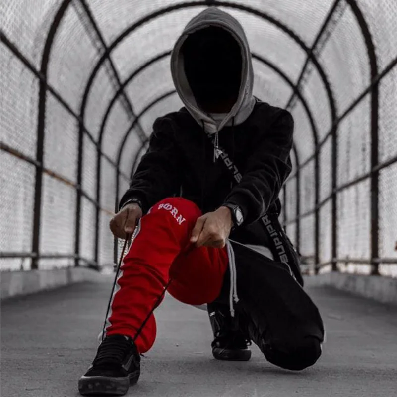 ZAFUL мужская толстовка с капюшоном цвет-блокировка надписями карманами свитшоты