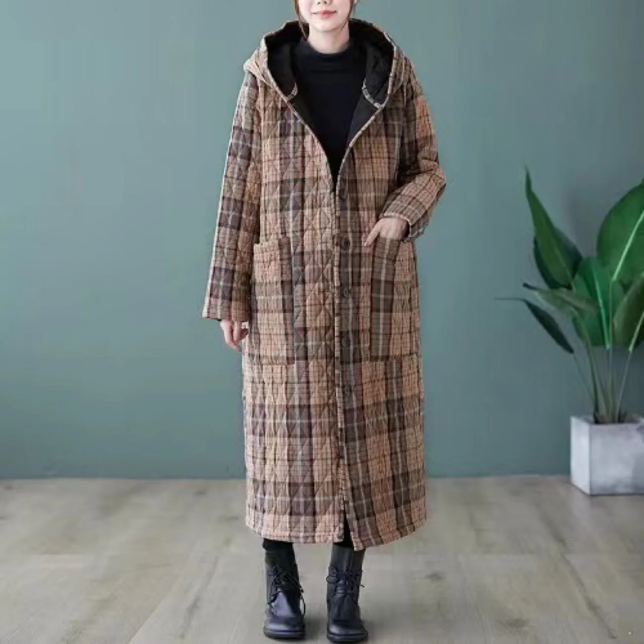 2021 New autumn winter Women Fashion Down long hoodie down Parkas Cotton Jackets Thick Female Long warm coat clothing