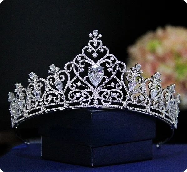 European Luxury Bridal Zircon Big Crown Wedding Head Accessories Wedding Dress Korean Queen Princess Crown