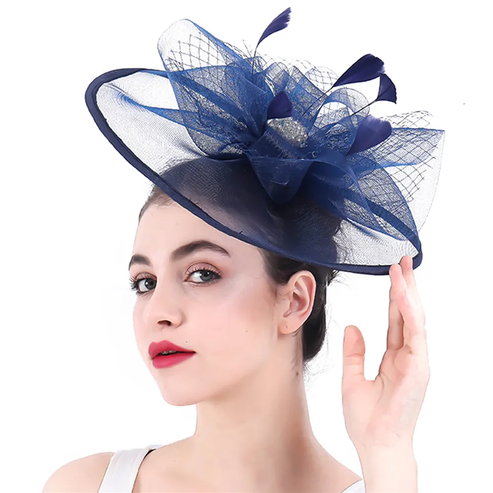 Вуалетка женская с крупными цветами шляпа для невесты свадебный головной убор