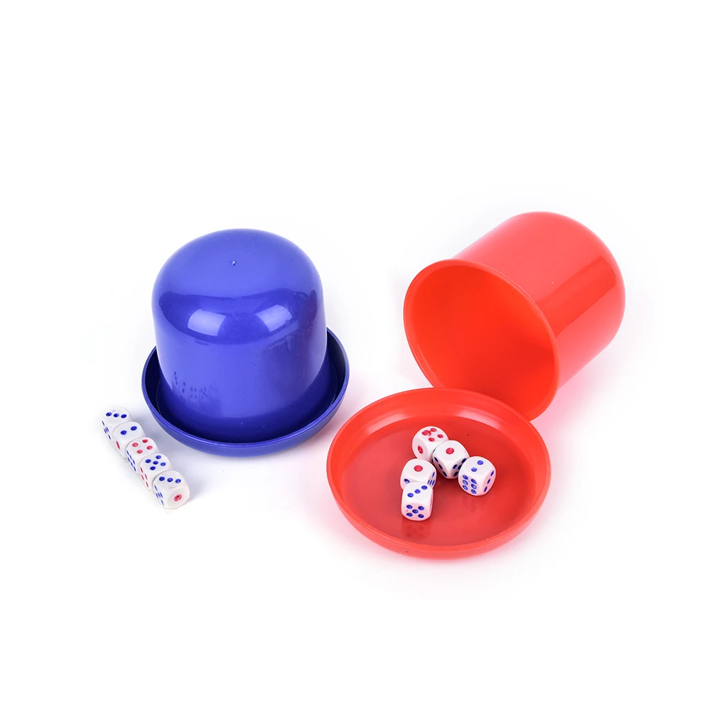 

1SET 10mm ABS Bar Party KTV Dice With Shaking Cup Drinking Board Game Entertaintment Dice Box Table Games random color