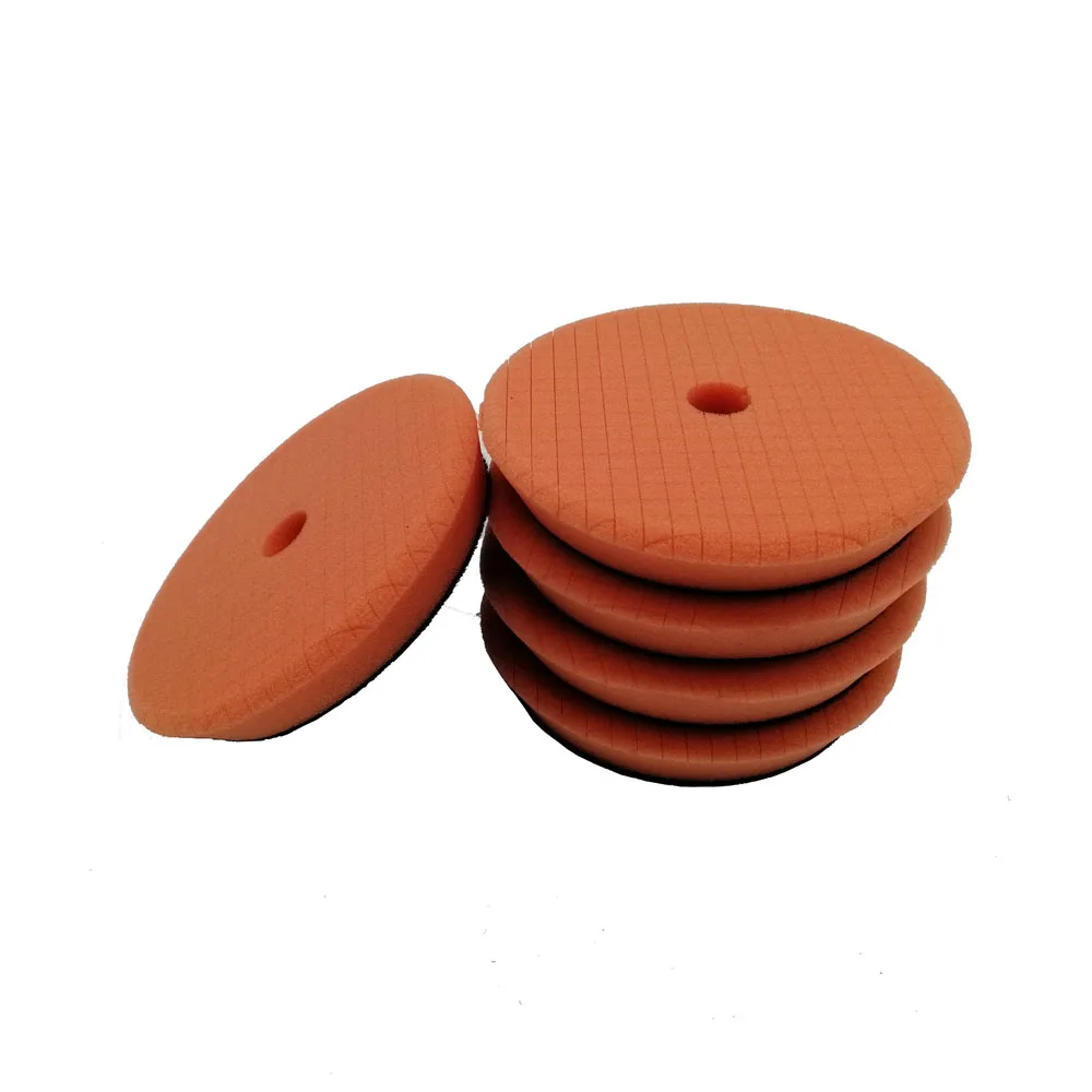 Orange x 5pcs Автомобильный полировальный набор, 6 дюймов, полировальные накладки для автомобиля, абразивный диск, губка, поролоновые накладки - Цвет: Orange x 5pcs