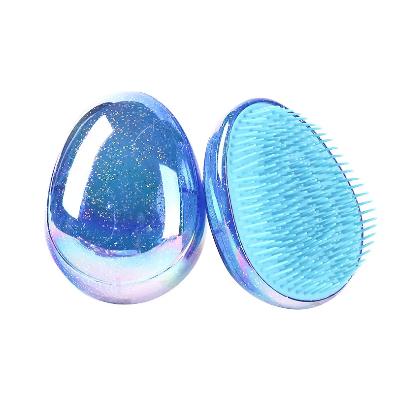 

1PC Mini Portable Tangle Hair Comb Egg Round Shape Hair Styling Hairdressing Comb for Travel Soft Detangling Hair Brush Comb