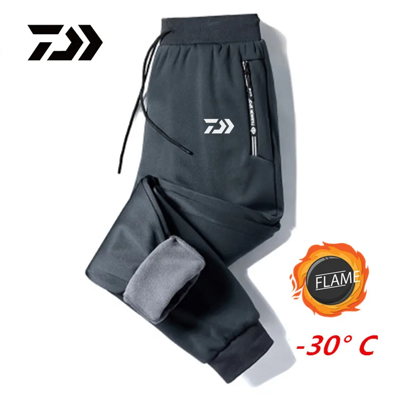 

2021 Winter DAIWA Fishing Trousers Men's Plus Fleece Warm Fishing Pants Outdoor Sports Hiking Pants Daiwa 8XL Fishing Pants