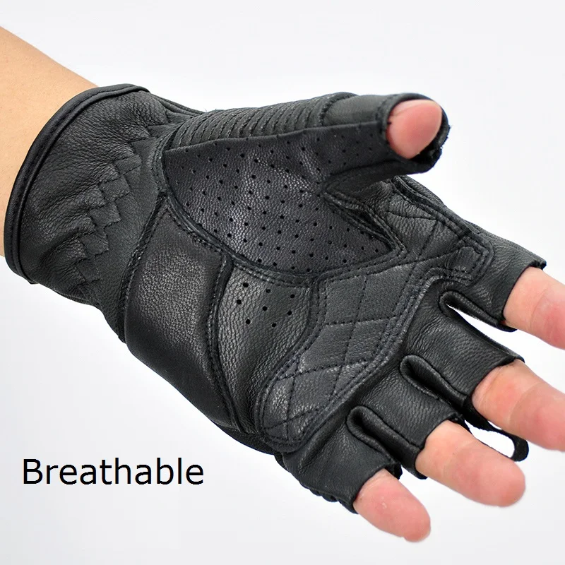 Кожаные Мотоциклетные Перчатки MOTOBOY перчатки с открытыми пальцами для