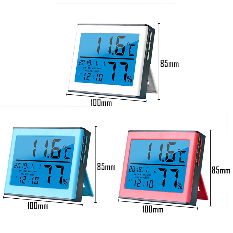 LCD Digital Temperature Humidity Meter -1 -2 Home Indoor Outdoor hygrometer thermometer Weather Station with Clock | Измерительные