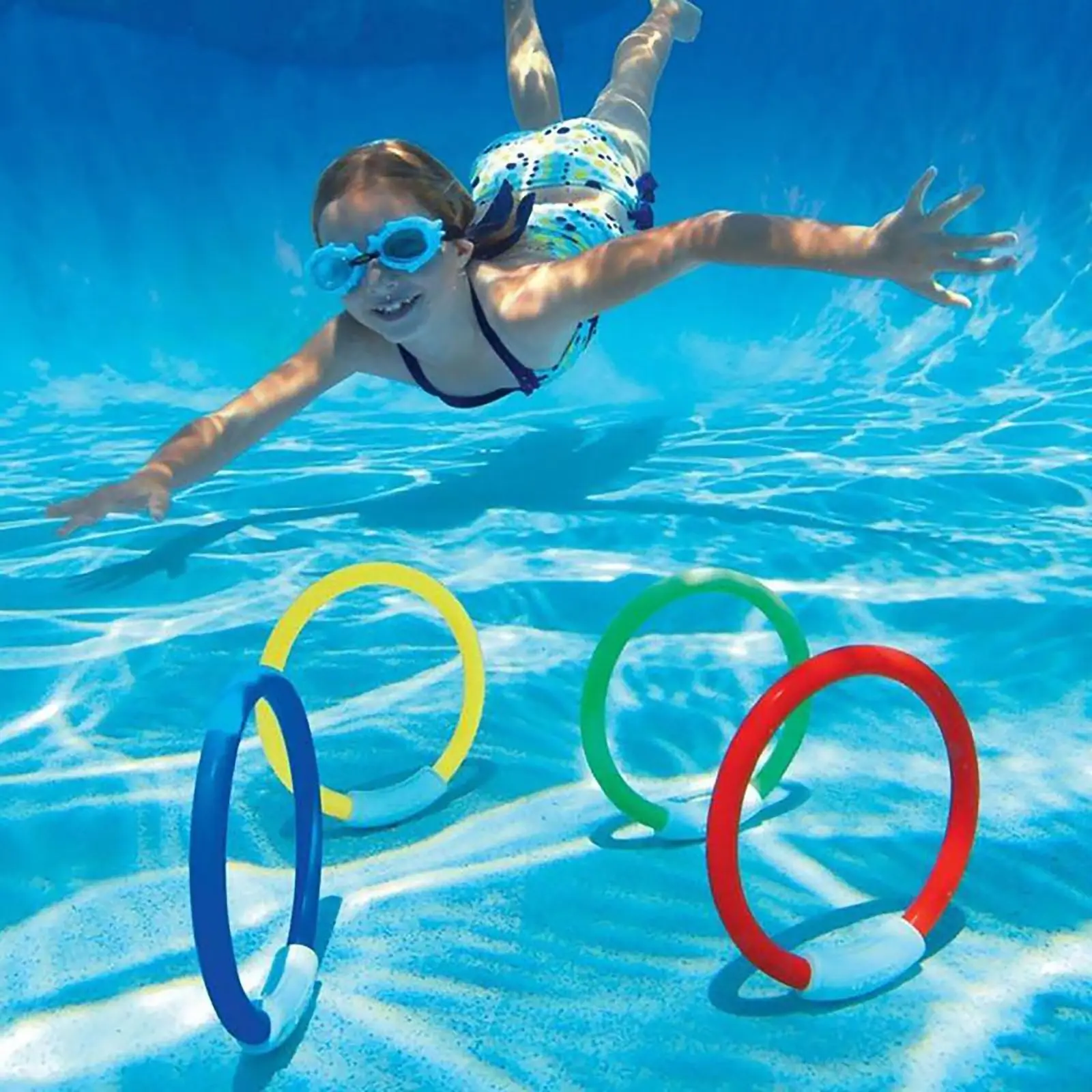 

Diving Game Toys Set Swimming Pool Throwing Toy Dive Swim Rings Circle Underwater Kids Summer Gift Beach Pool Accessories