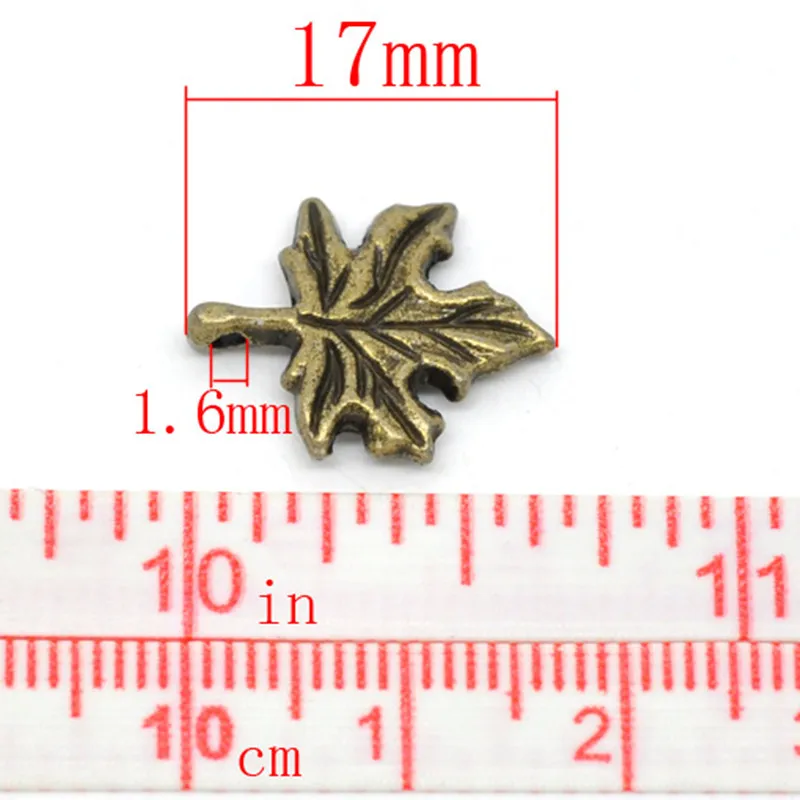 8Seasons Fashion Metal Antique Bronze Color Maple Leaf Pendants Vintage DIY Making Earring Necklace Charms Jewelry 17x13mm 50PCs | Украшения