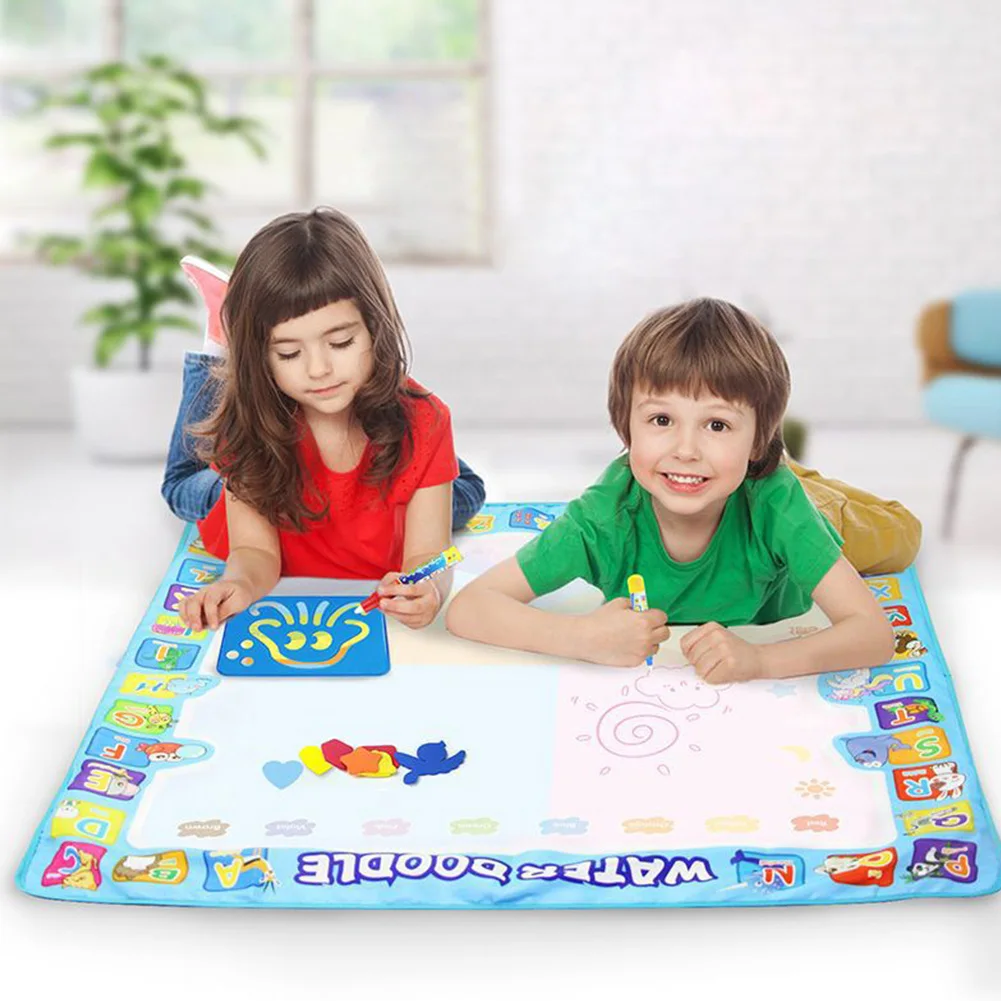 40X40 дюймов Аква каракули коврик без чернил Безопасный и запаха Многоразовые