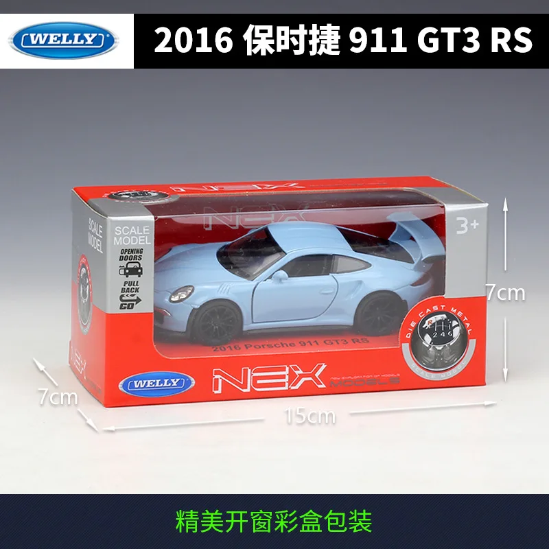 Модель литая автомобиля Welly 1:36 из сплава GT3 RS 911 детские игрушки рождественский
