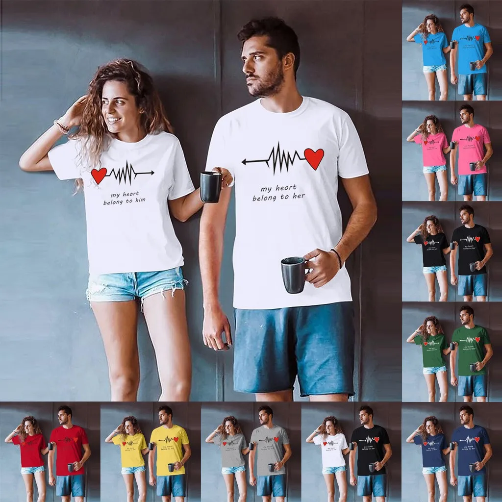 Модная рубашка разных размеров для женщин и мужчин парные влюбленные на День