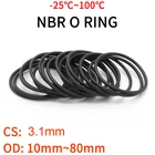 Черное уплотнительное кольцо CS 3 мм OD 10 мм  140 мм NBR, автомобильная Нитриловая Резина, круглое уплотнительное кольцо, устойчивое к коррозии и маслу, уплотнительная шайба, 10 шт.