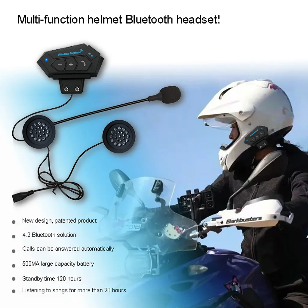BT анти-помехи для мотоциклетного шлема для верховой езды Hands Free наушники мотоциклетный шлем гарнитура шлем Движение стерео 4,2+ EDR