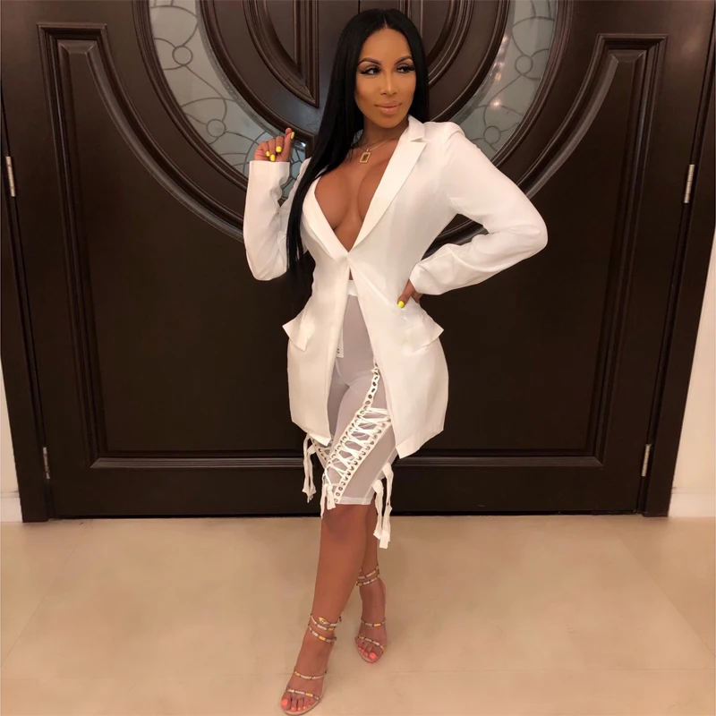 PinePear beauty Cardi B, длинный рукав, открытая спина, черный Женский блейзер, зима, подиумный Блейзер, высокая уличная длинная куртка, Прямая поставка