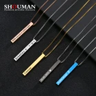 Ожерелья SHOUMAN из нержавеющей стали 316L для мужчин и женщин, персонализированные ожерелья с 4 боковыми гравировками и именем под заказ, подарок для любимой семьи