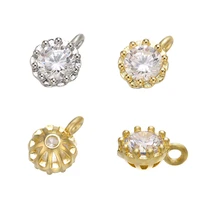 zhukou 6x8mm mini brass crystal necklace pendant for women diy necklace bracelet jewelry pendant accessories model vd665