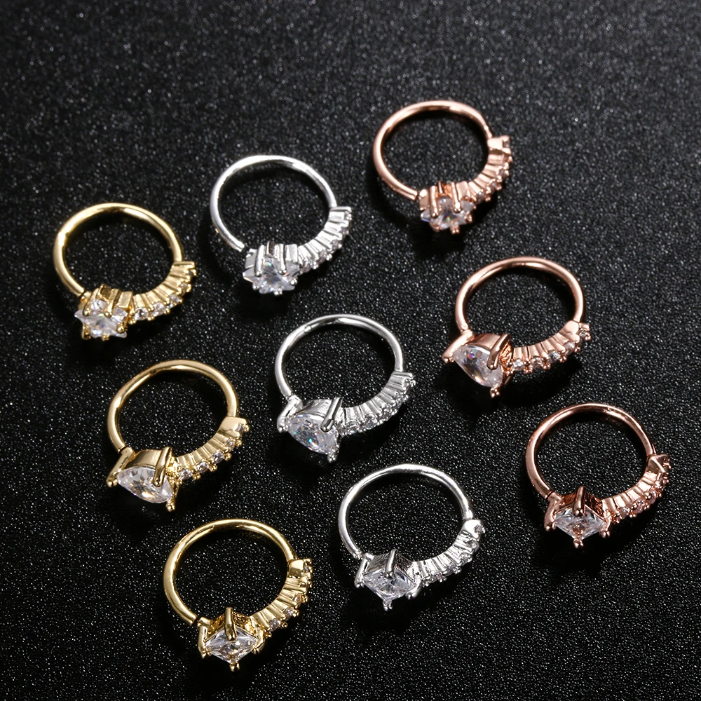 1 шт. золотой крест Луна звезда цветок CZ ушной хрящ нержавеющая сталь пирсинг