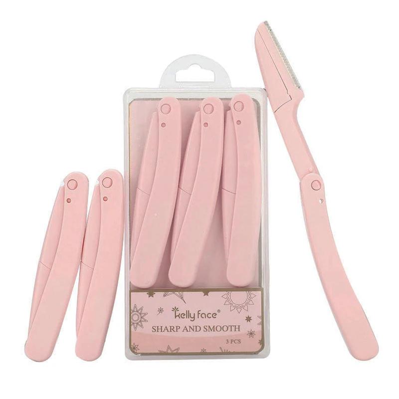 

new 3Pcs Eyebrow Epilator Folding Eyebrow Trimmer Safety Eyebrow Razor Beauty Dermaplaning Tool Eyebrow Scissors