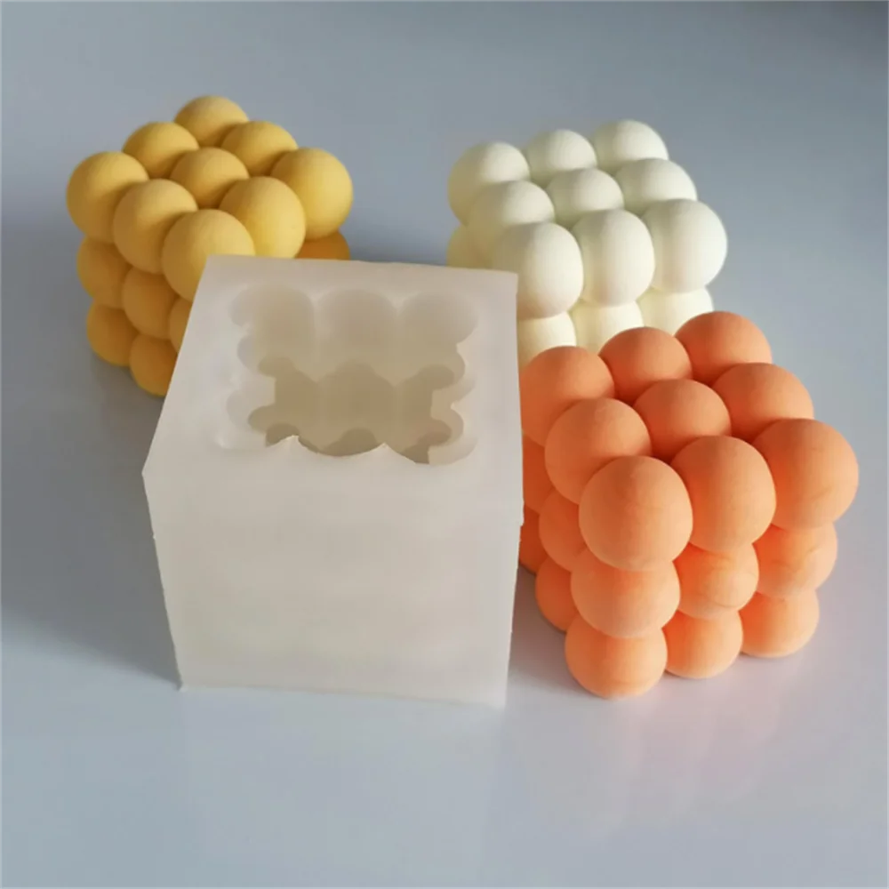 DIY Ins квадратный Куб 3D Пирамида волшебный шар круглая свеча силиконовые формы