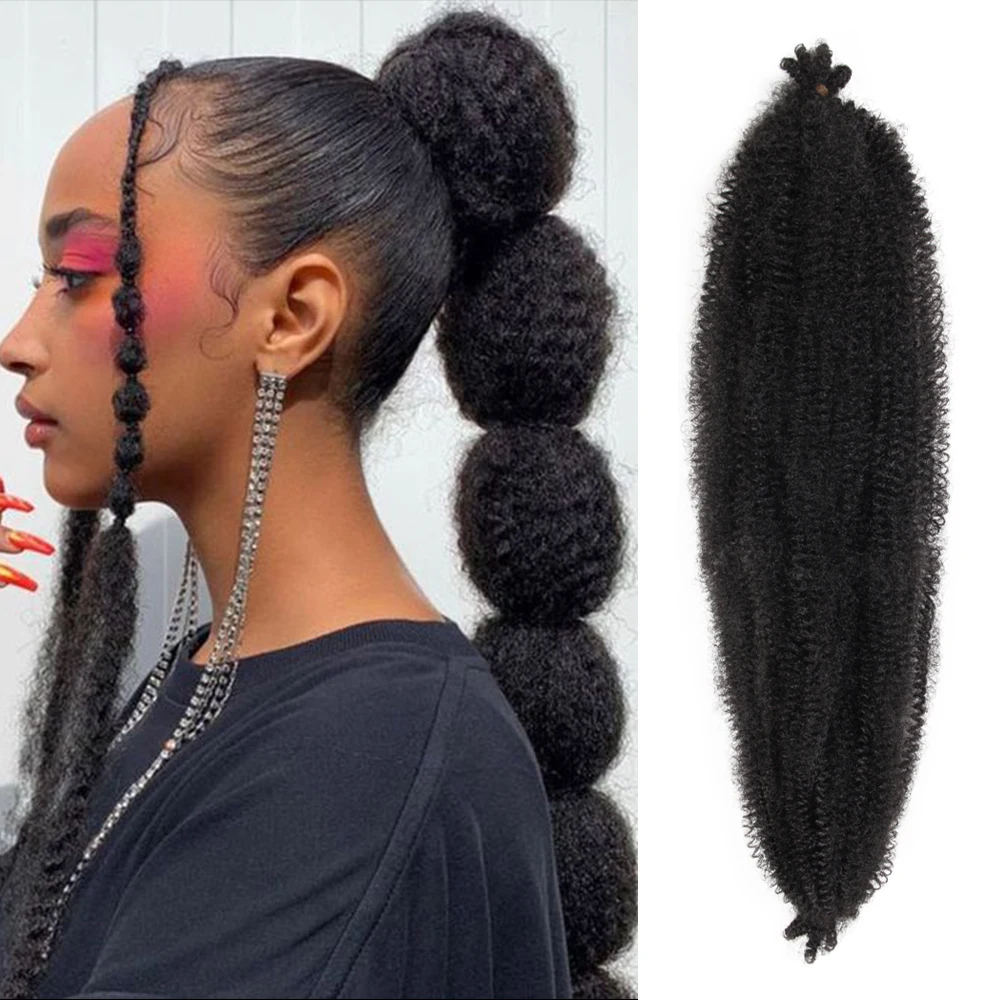 

Synthetic Crochet Braid Hair Kinky Curly Braiding Hair Marley Braids Afro Twist Hair Bulk Extensions Marely Hair For Black Woman