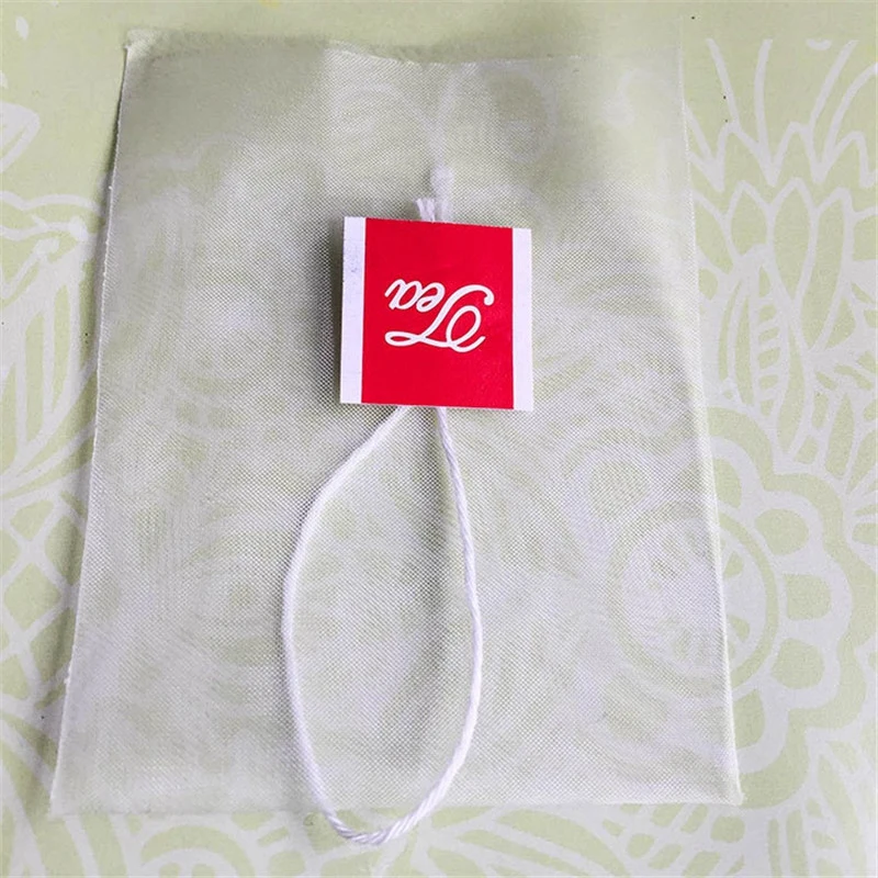 Hot Sale 1000Pcs5.5 X 7Cm Pyramid Tea Bag Filter Nylon Single String Label Transparent Empty | Дом и сад