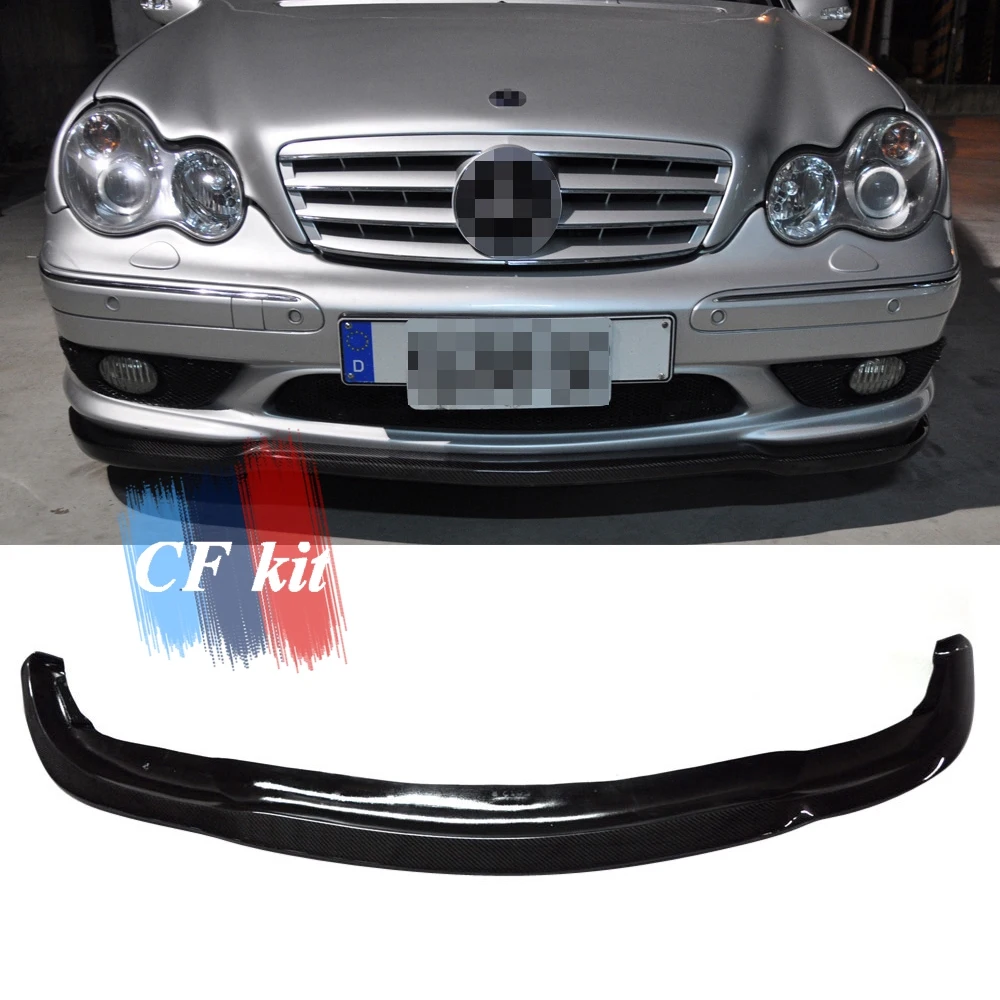 Передний бампер из углеродного волокна для Mercedes Benz C Class W203 C55 AMG 2005 2007 Стайлинг