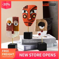 resin face crafts decoration abstract character art decoration living room wine cabinet bookcase home decoration decoration