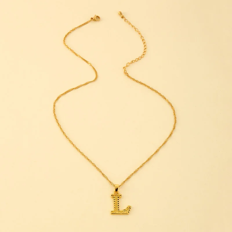 

Hot Capital Letter Initial Necklace For Women Metal Gold A-Z Alphabet Pendant Necklace Jewelry Christmas Gift