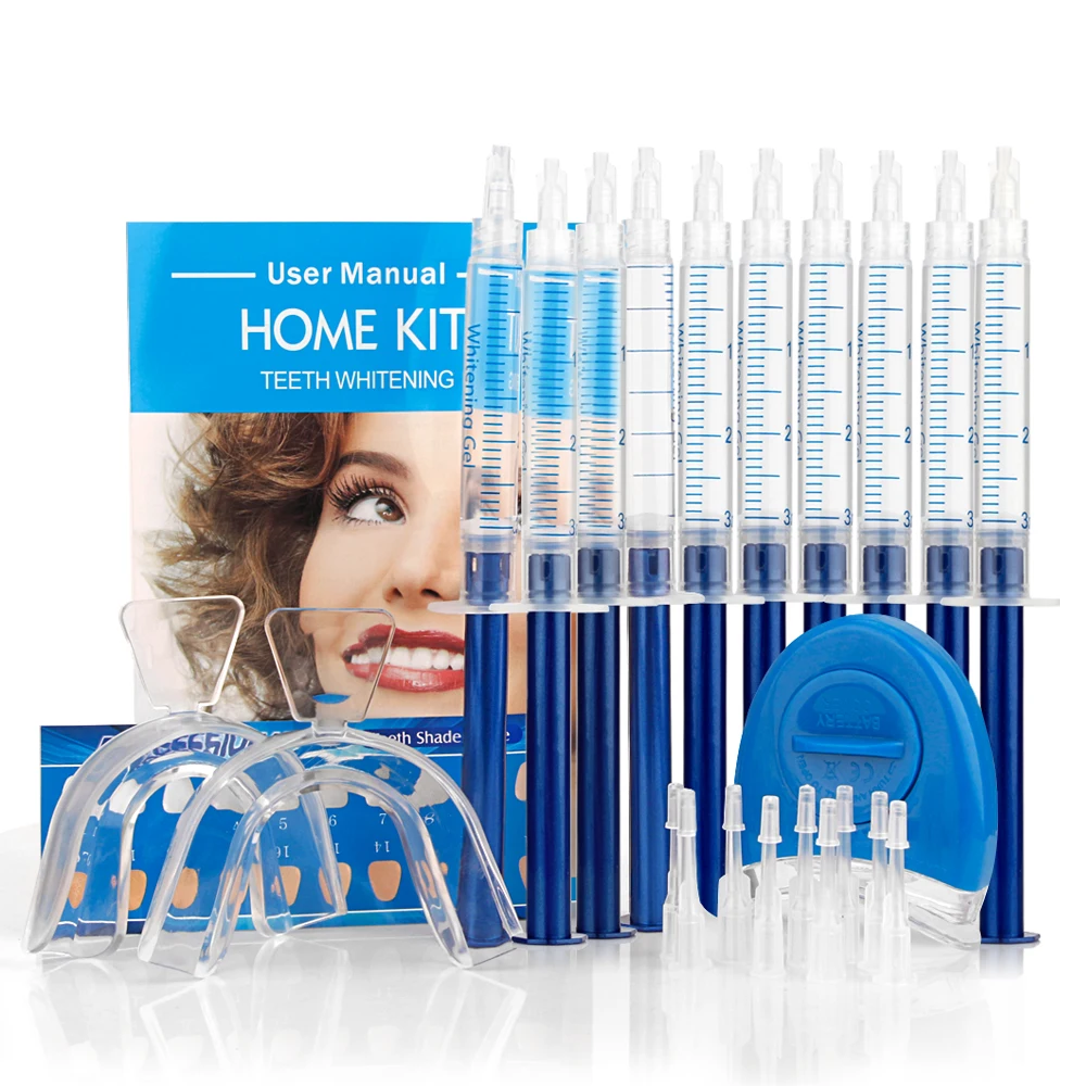 

Top Quality Peroxide Teeth Whitening Kit Bleaching System Bright White Smile Teeth Whitening Gel Kit With LED Light Professional