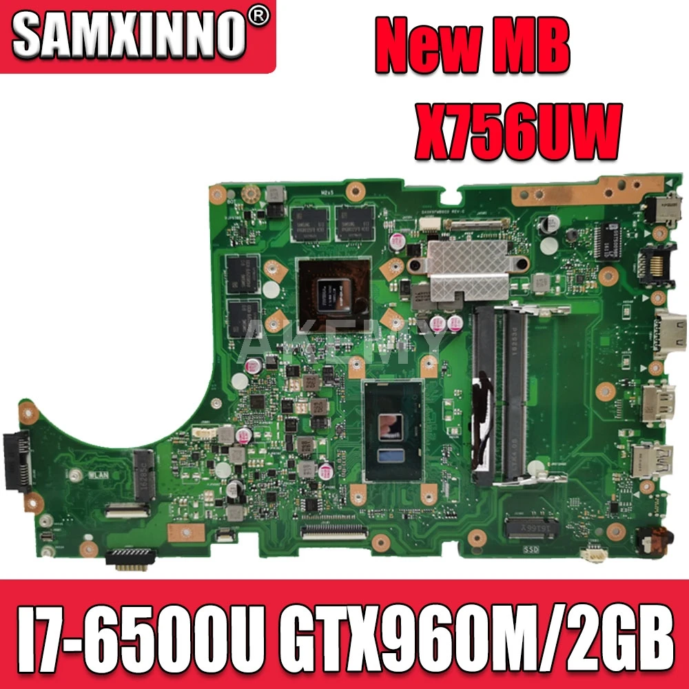 

for ASUS X756UW X756UQK X756UQ X756UR X756UWK X756UV X756UXM X756U laptop motherboard mainboard I7-6500U GTX960M/2GB DDR4