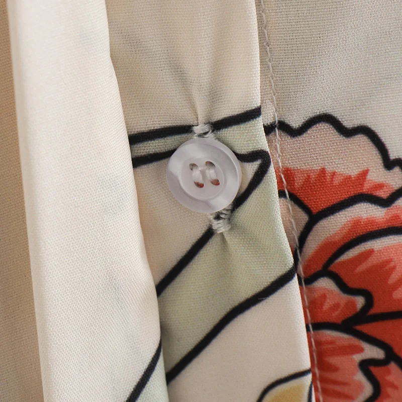 Лидер продаж новинка женская рубашка с цветочным принтом длинным рукавом и