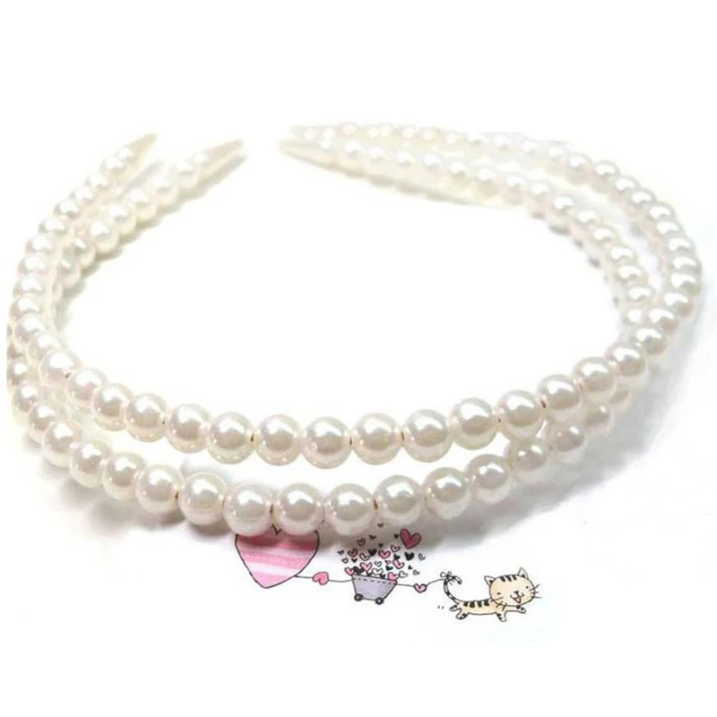 Модные женские свадебные искусственные жемчужные бусины повязка на голову тиара