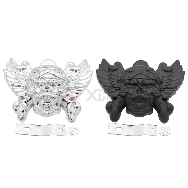 Черный/хромированный алюминиевый рожковый чехол для мотоцикла Harley Sportster Touring Road