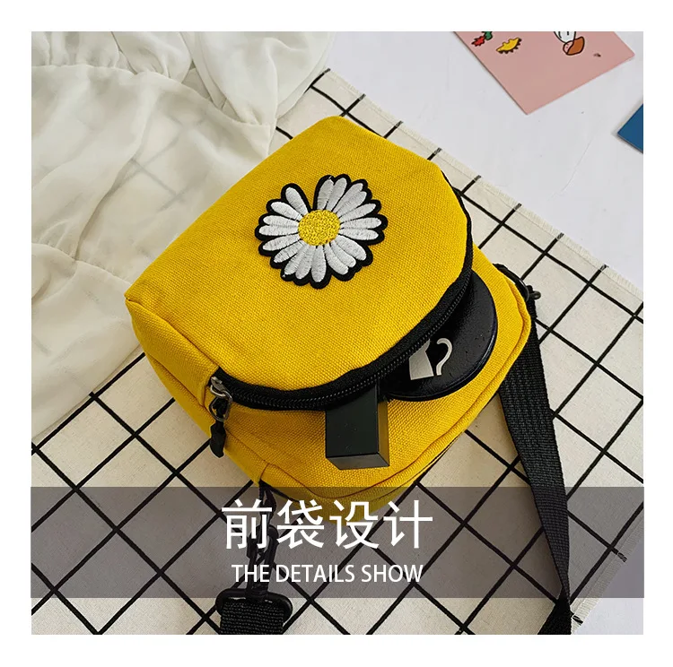 Женская Холщовая Сумка через плечо с вышивкой хризантемы многофункциональная