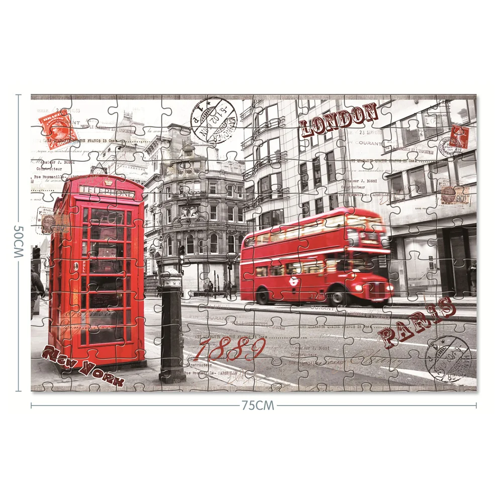 

1000Pcs Adult Kids Jigsaw Puzzles Bus Building Street Game Toy DIY Wall Decor