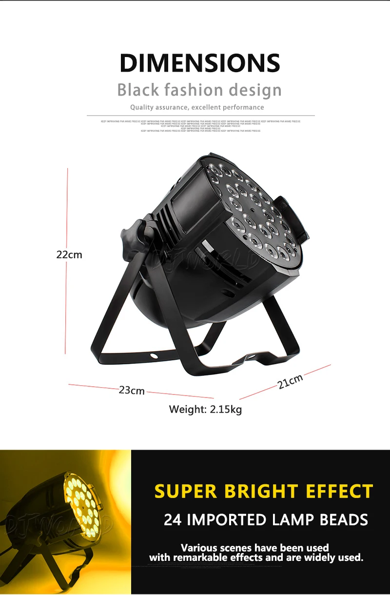 Djworld(большой) алюминиевый сплав светодиодный Par 24x18 Вт RGBWA+ UV 6в1 освещение dmx 512 Powercon Plug Dj Disco вечерние ТВ Бальные шоу Свадебные