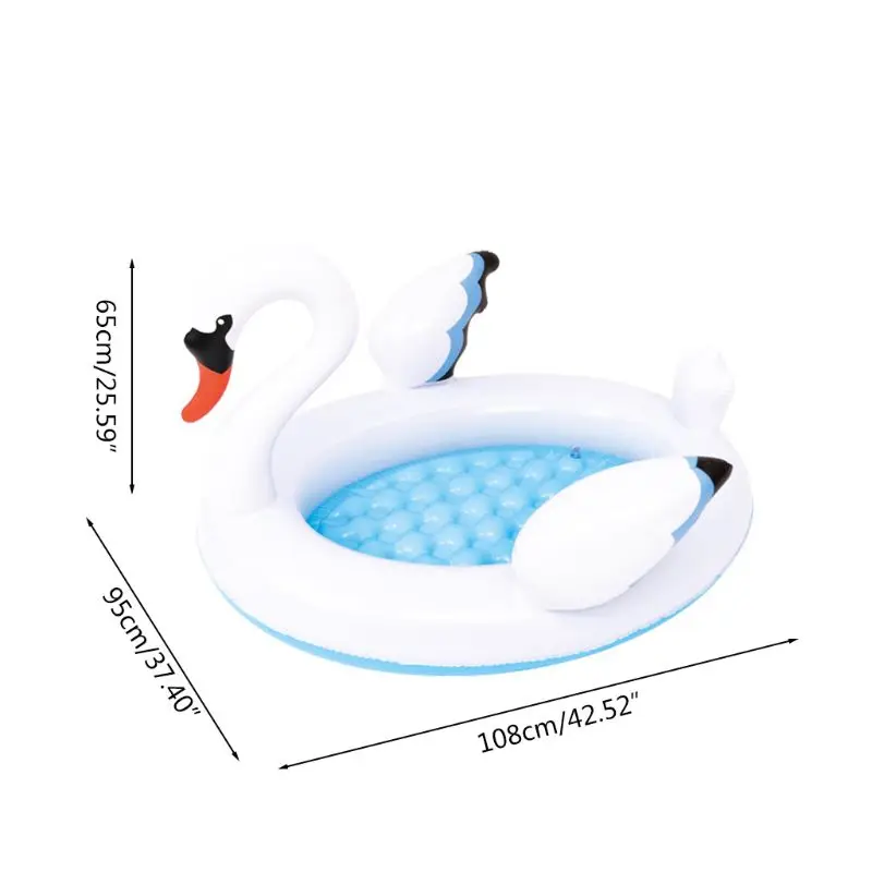 

Summer Inflatable Swan Swimming Pool Outdoor Backyard Inflated Bathtub Kids Adults Toddlers Garden Portable Bathing Tub