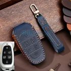 Новинка кожаный чехол для автомобильного ключа ручной работы для Hyundai Solaris Sonata Hybrid NEXO NX4 новый Grand Santa Fe Tucson 2021 2022 бесключевой доступ