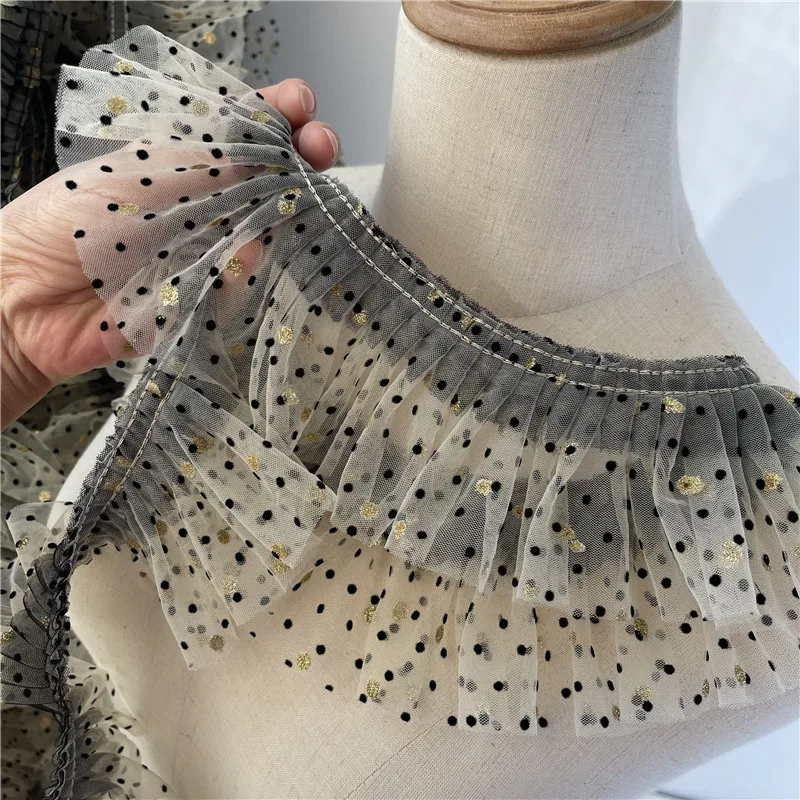 2 метра/упаковка 8 см бежевая сетка черный край черная ткань кружевная отделка в