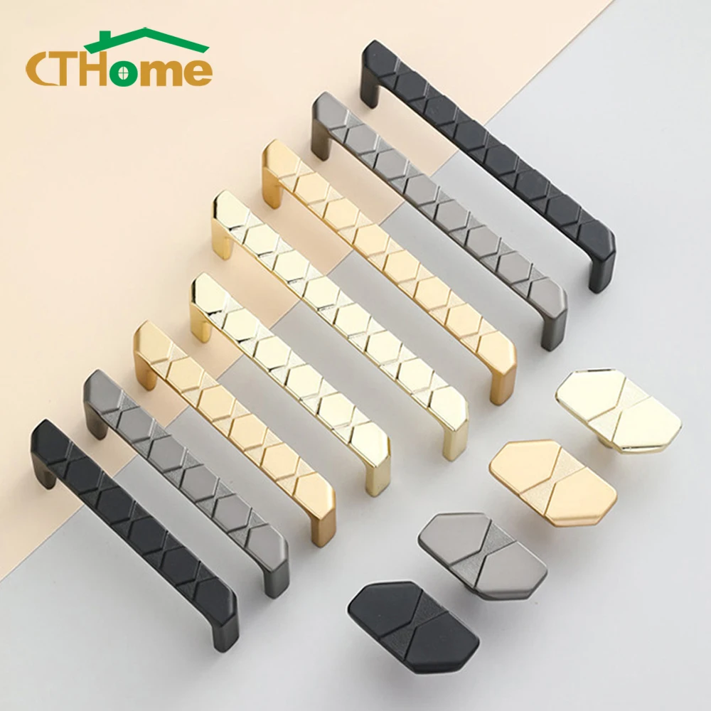 

Modern Simplicity Gold Cabinet Handles Zinc Alloy Home Furniture Cupboard Drawer Knobs Door Knobs Bookcase Wardrobe Pulls
