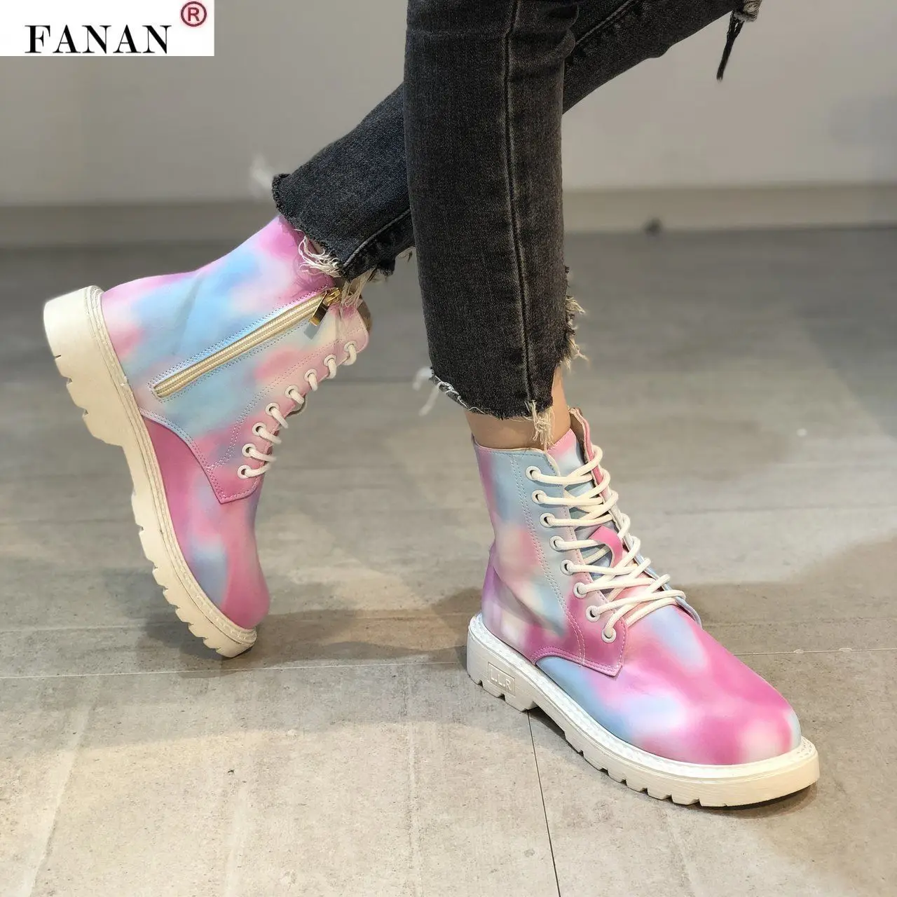 

35-43 large size women's shoes 41 new Martin women fashion cherry pink ankle boots hip cool thick sole thin boots