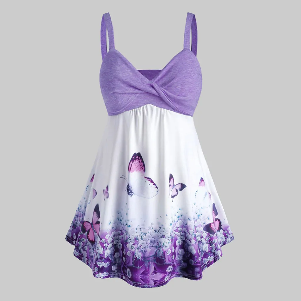 Жилет женский с V образным вырезом мягкая Свободная майка без рукавов принтом