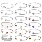 7 PDB SL высокого качества 925 серебро серии браслеты с подвесками с Микки-Маусом с открытым браслет подходит для бисера браслет 