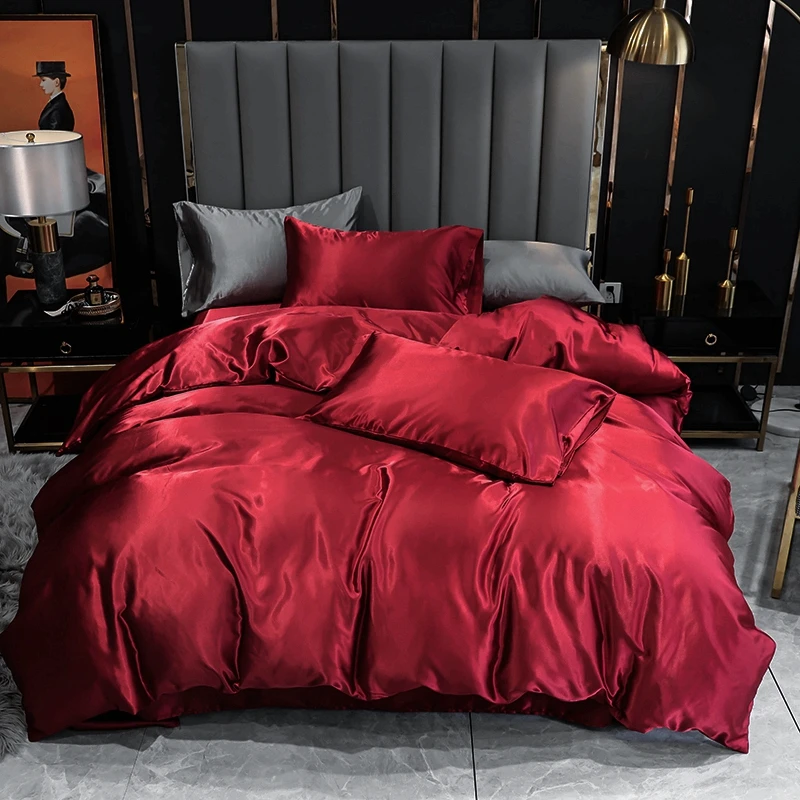 

Комплект постельного белья в европейском стиле Красный роскошный комплект постельного белья Королевский размер пододеяльник красное пост...