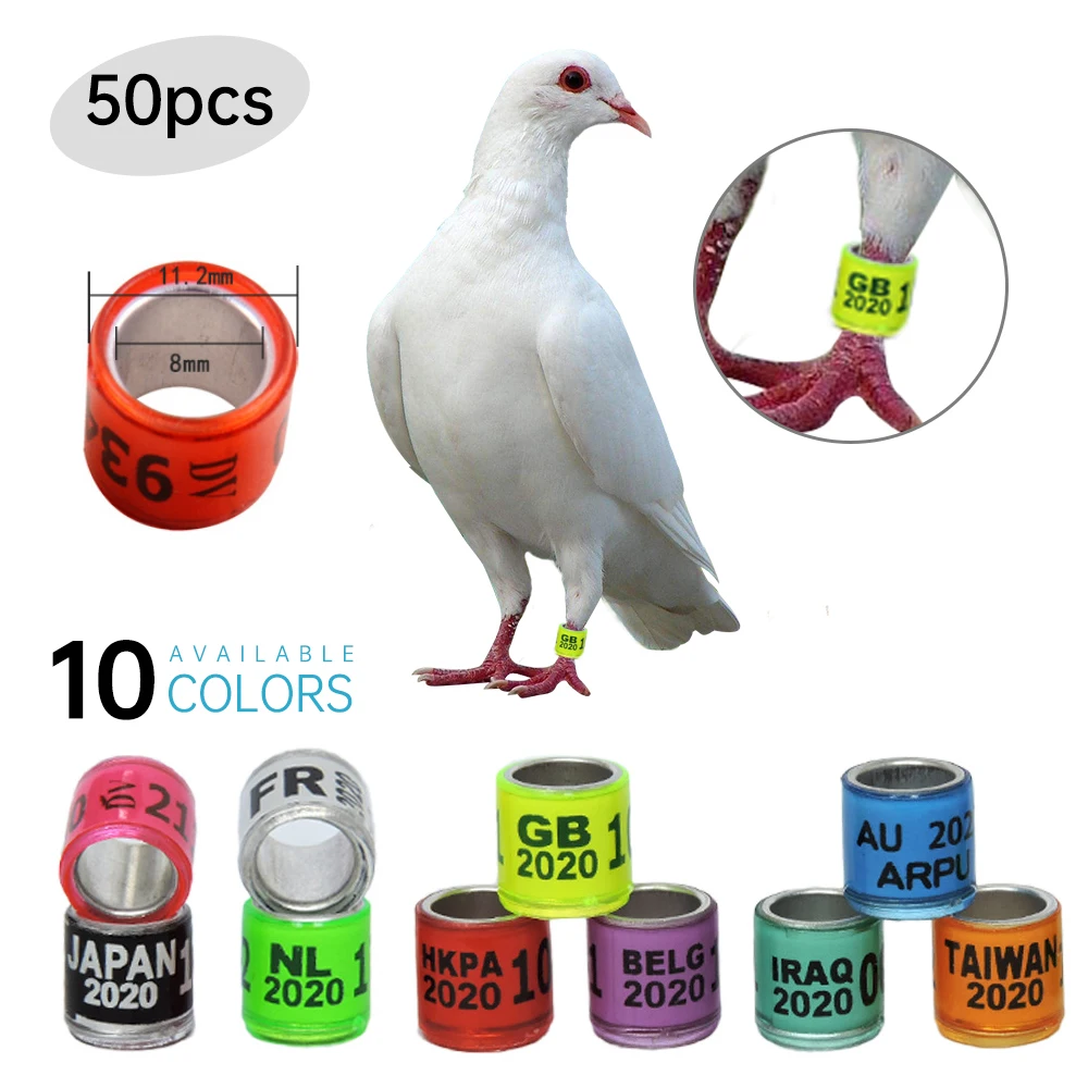 50 шт голубь ноги кольца с слово серьги 2020 качество прочное кольцо для птиц фазан