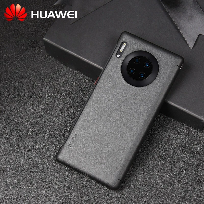 Оригинальный чехол для Huawei Mate 30 Pro силиконовый умный откидной кожаный 360