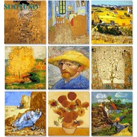 sdoyuno van gogh oil painting by numbers 60x75cm abstract paint by numbers on canvas diy frameless handpaint home decor