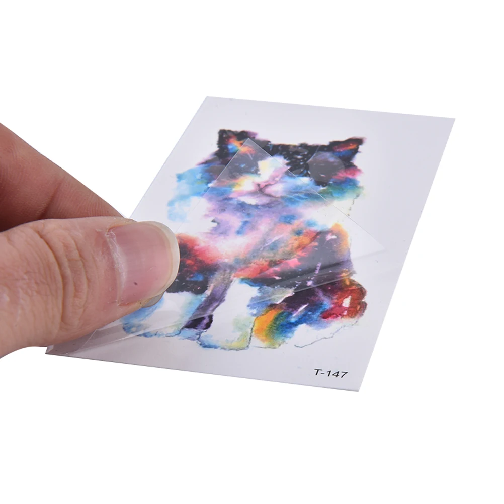 1 шт. водостойкие временные тату наклейки в виде кошки|Временные тату| |