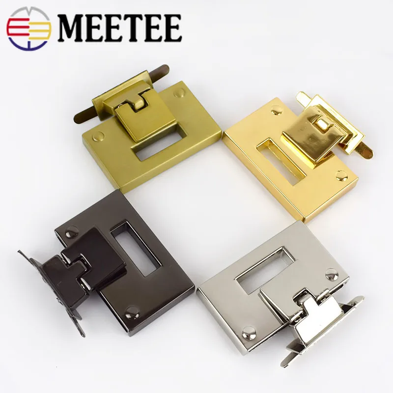 2Pcs Square 50x30mm Handbag Metal Locks Bag Twist Turn Lock For DIY Replacement Purse Snap Clasp Closure Hardware Accessories | Дом и сад